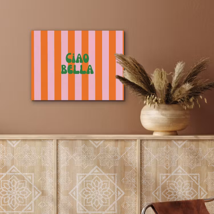 Strepen - Oranje - Verticaal - Ciao bella PET vilt klein -sfeer4