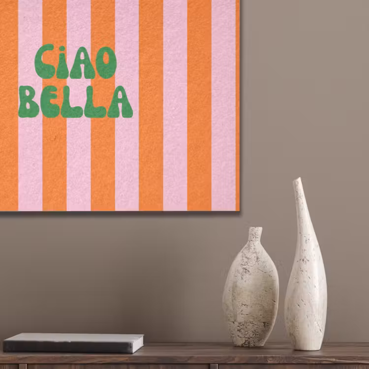 Strepen - Oranje - Verticaal - Ciao bella PET vilt klein -sfeer6_closeup