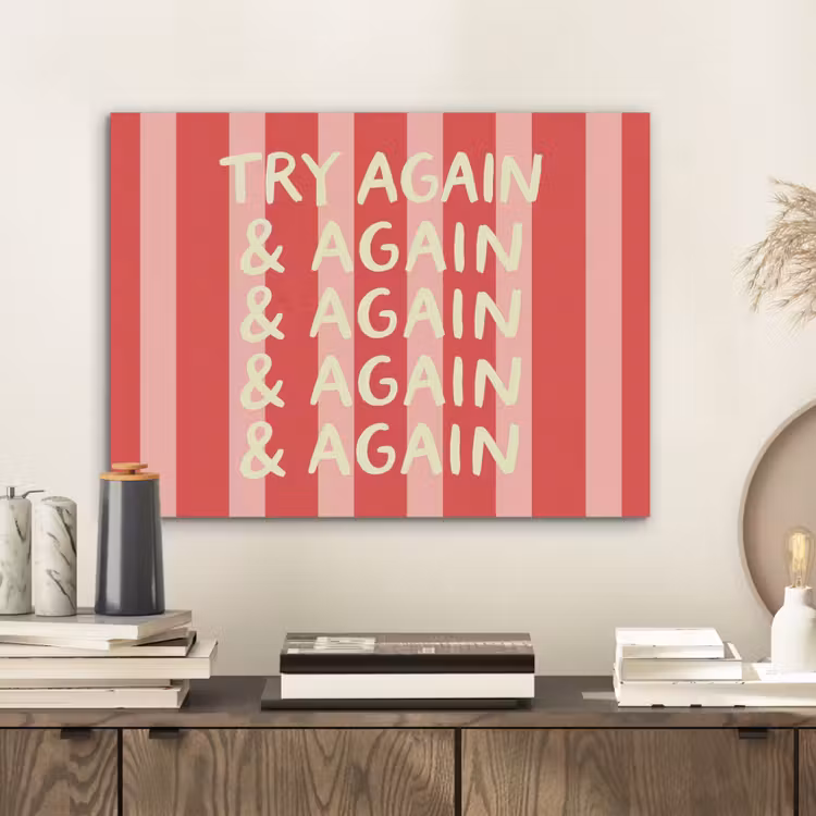 Strepen - Rood - Try again PET vilt klein -sfeer1