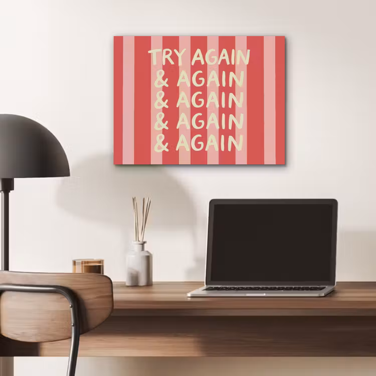 Strepen - Rood - Try again PET vilt klein -sfeer5