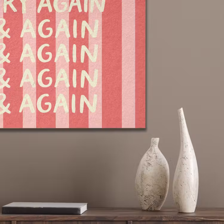 Strepen - Rood - Try again PET vilt klein -sfeer6_closeup