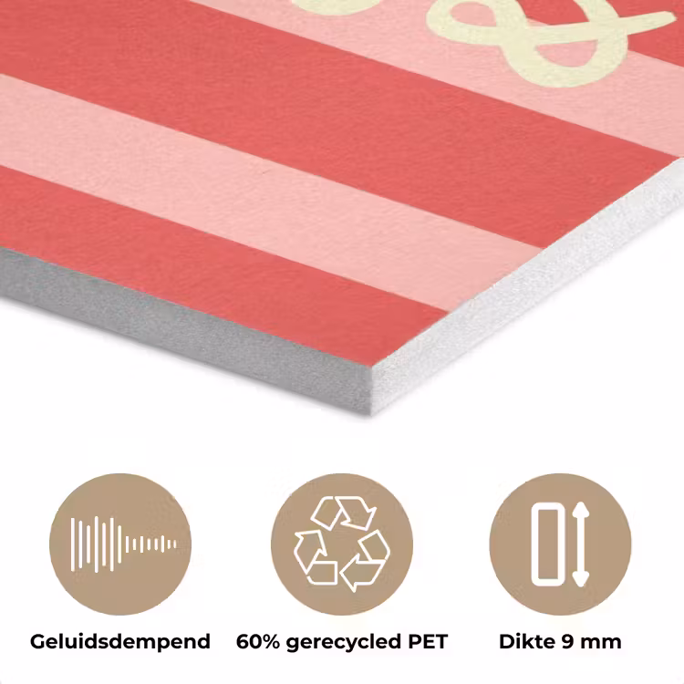 Strepen - Rood - Try again PET vilt klein -closeup_NL