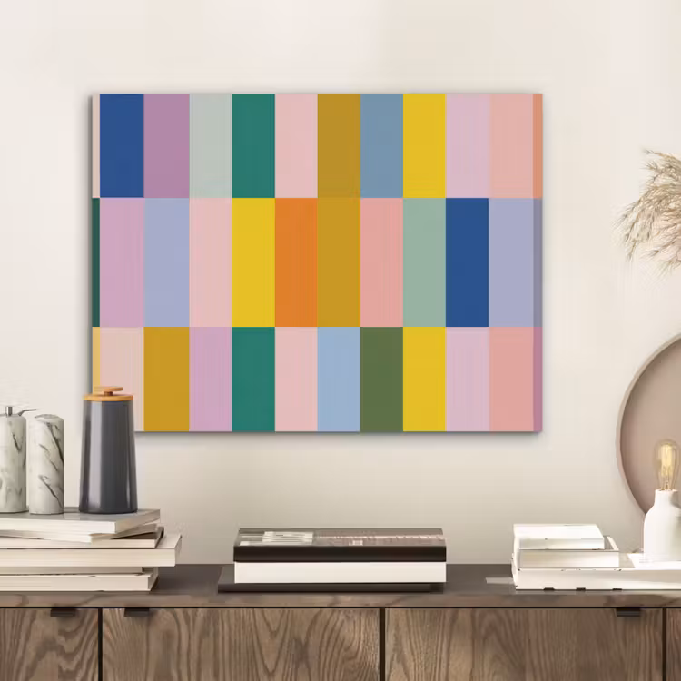 Stroken - Blauw - Patroon - Abstract PET vilt klein -sfeer1