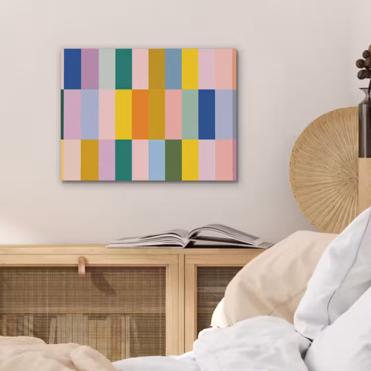 Stroken - Blauw - Patroon - Abstract PET vilt klein -sfeer3