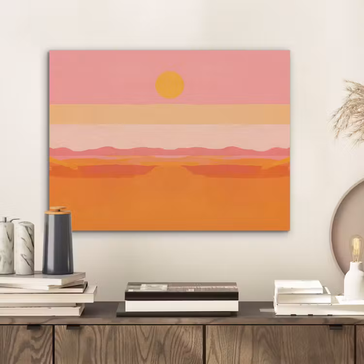 Zon - Abstract - Landschap - Oranje PET vilt klein -sfeer1