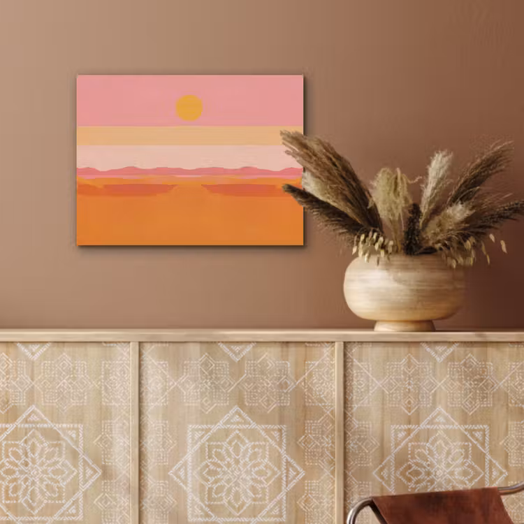 Zon - Abstract - Landschap - Oranje PET vilt klein -sfeer4
