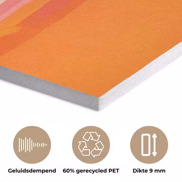 Zon - Abstract - Landschap - Oranje PET vilt klein -closeup_NL