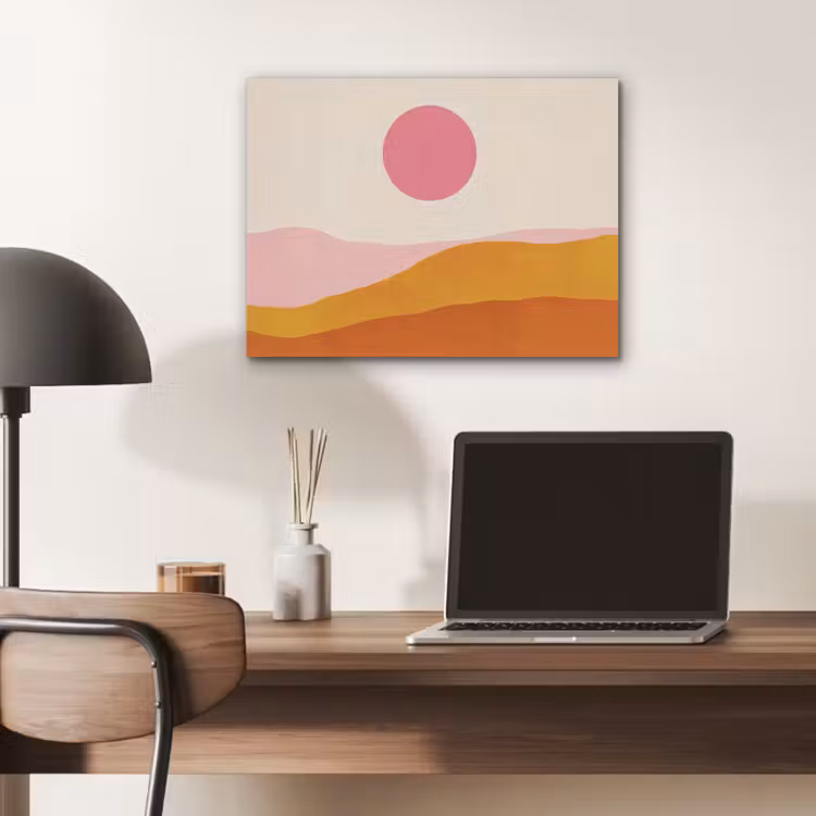 Zon - Heuvels - Abstract - Roze PET vilt klein -sfeer5