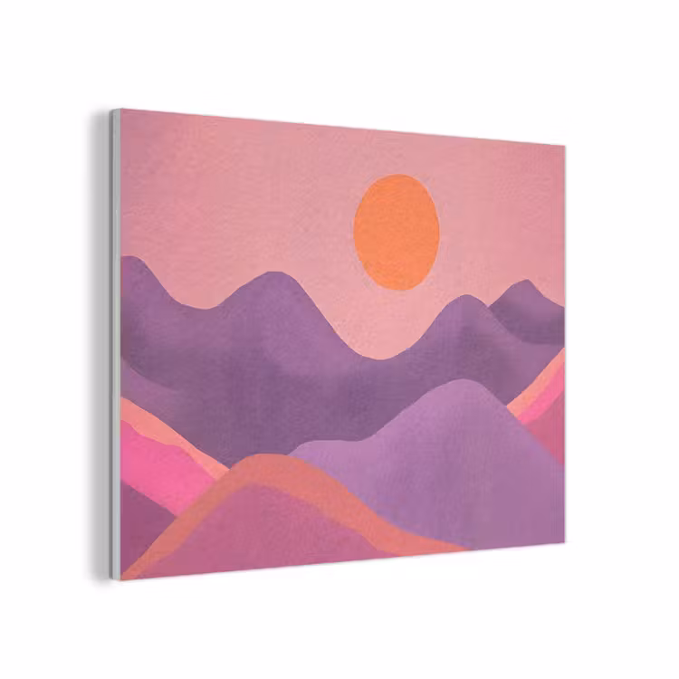 Zon - Heuvels - Paars - Abstract PET vilt klein -3d