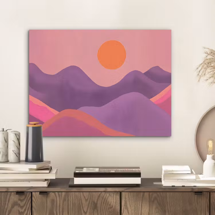 Zon - Heuvels - Paars - Abstract PET vilt klein -sfeer1
