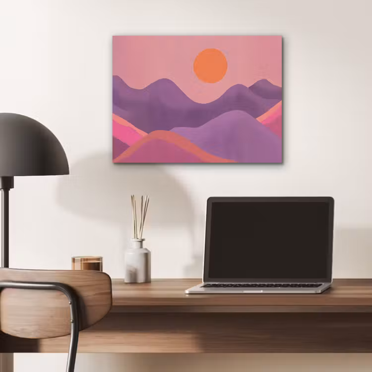 Zon - Heuvels - Paars - Abstract PET vilt klein -sfeer5