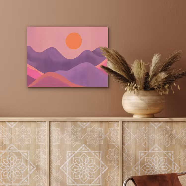 Zon - Heuvels - Paars - Abstract PET vilt klein -sfeer4