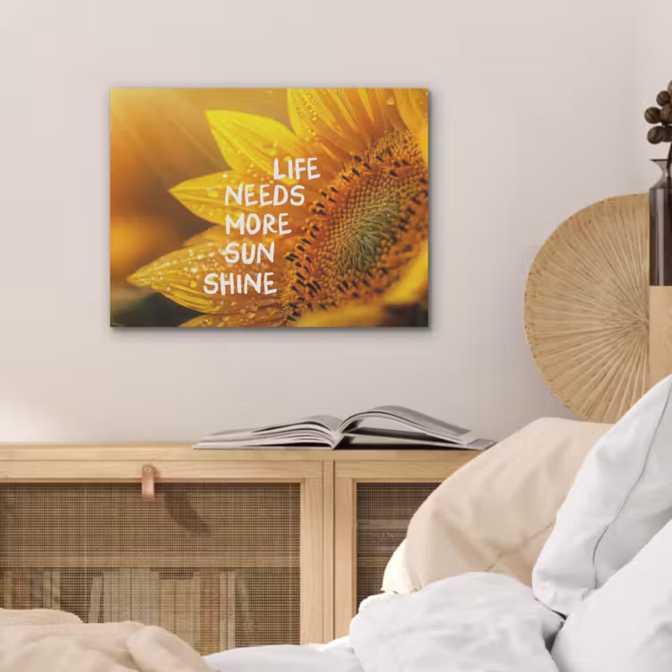 Zonnebloem - Close up - Geel - Quote PET vilt klein -sfeer3