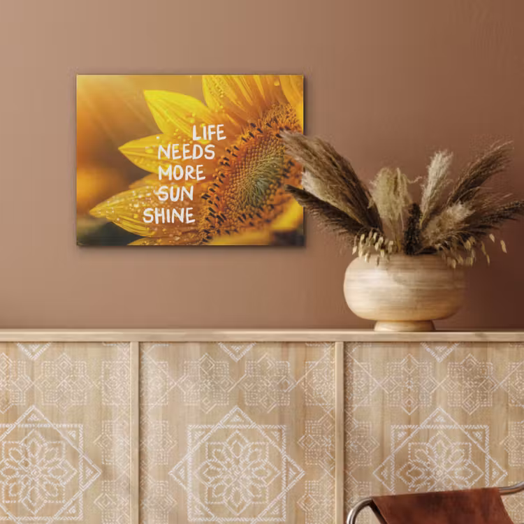Zonnebloem - Close up - Geel - Quote PET vilt klein -sfeer4