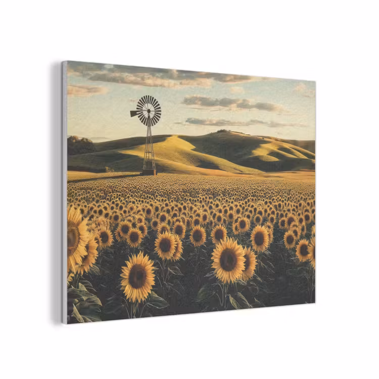 Zonnebloem - Veld - Windmolen PET vilt klein -3d