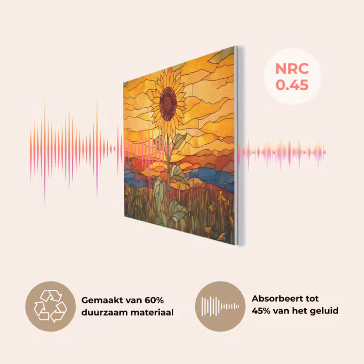 Zonnebloem - Mozaïek - Zonsondergang - Geel PET vilt klein -USP_NL