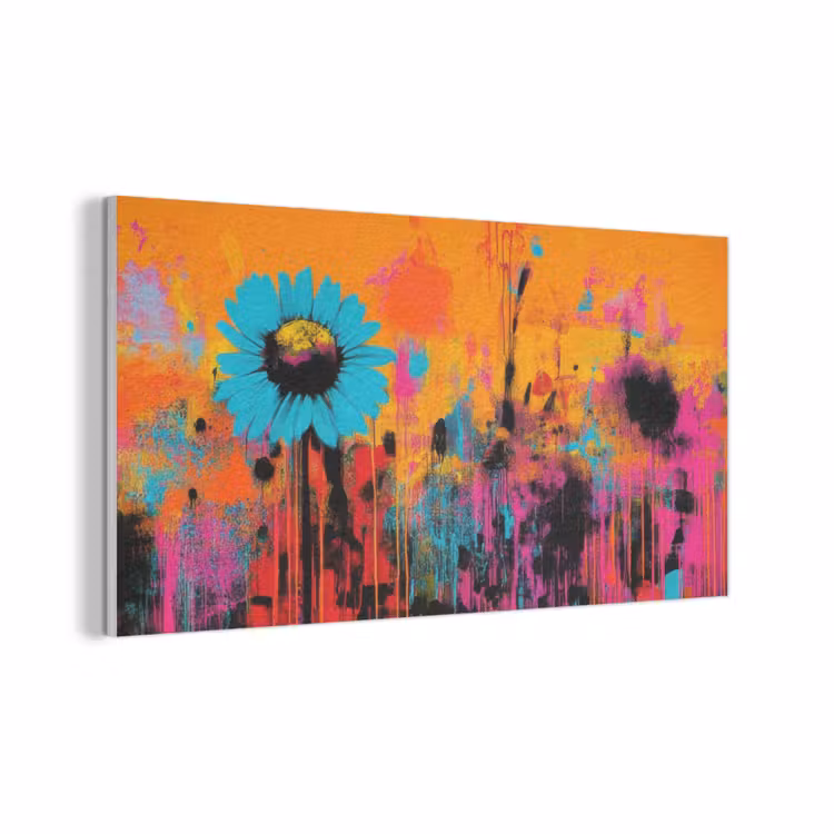 Zonnebloemen - Abstract - Oranje PET vilt middel -3d