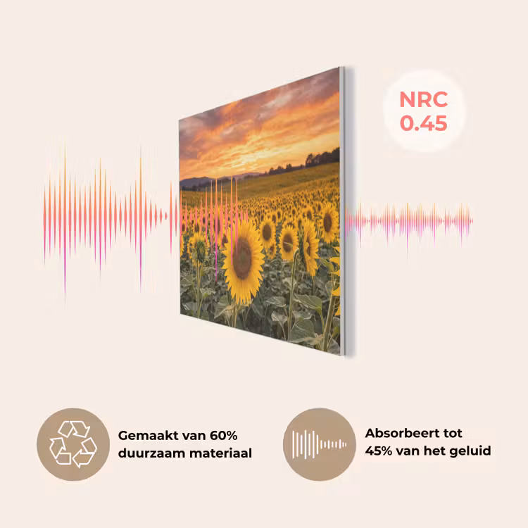 Zonnebloemen - Heuvellandschap - Geel PET vilt klein -USP_NL