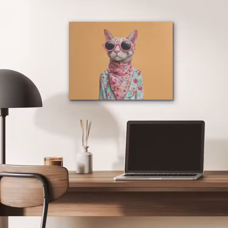 Zonnebril - Kat - Sjaal - Bloemen PET vilt klein -sfeer5