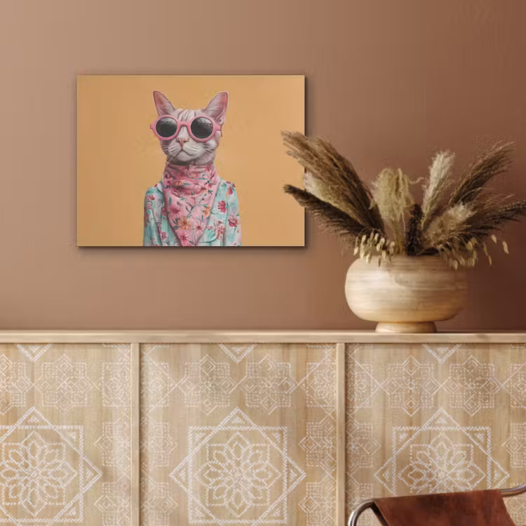 Zonnebril - Kat - Sjaal - Bloemen PET vilt klein -sfeer4