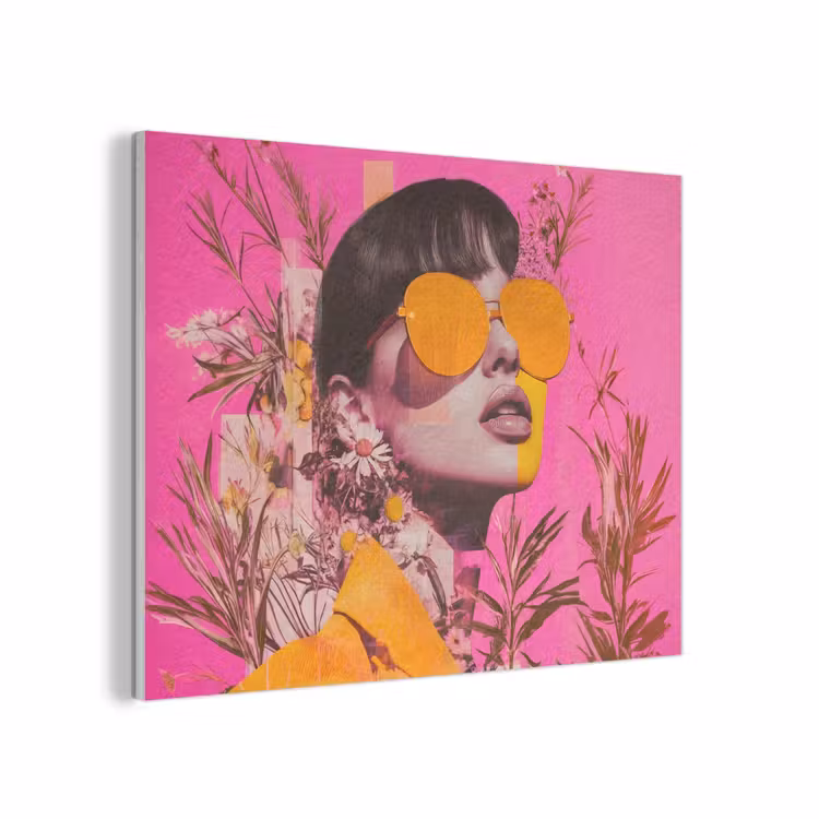 Zonnebril - Oranje - Vrouw - Planten PET vilt klein -3d