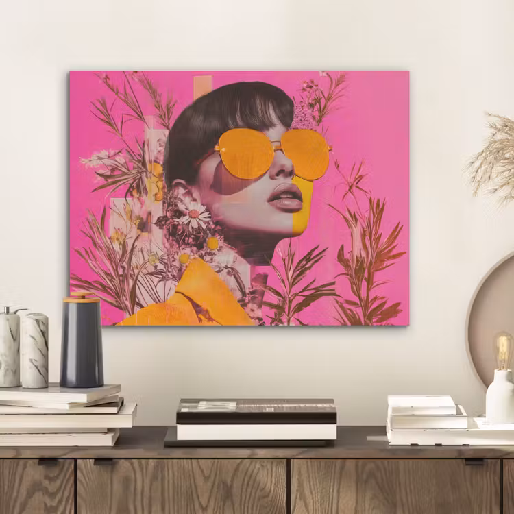 Zonnebril - Oranje - Vrouw - Planten PET vilt klein -sfeer1