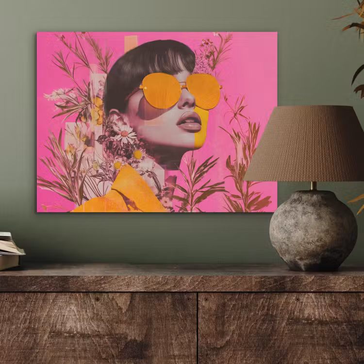 Zonnebril - Oranje - Vrouw - Planten PET vilt klein -sfeer2