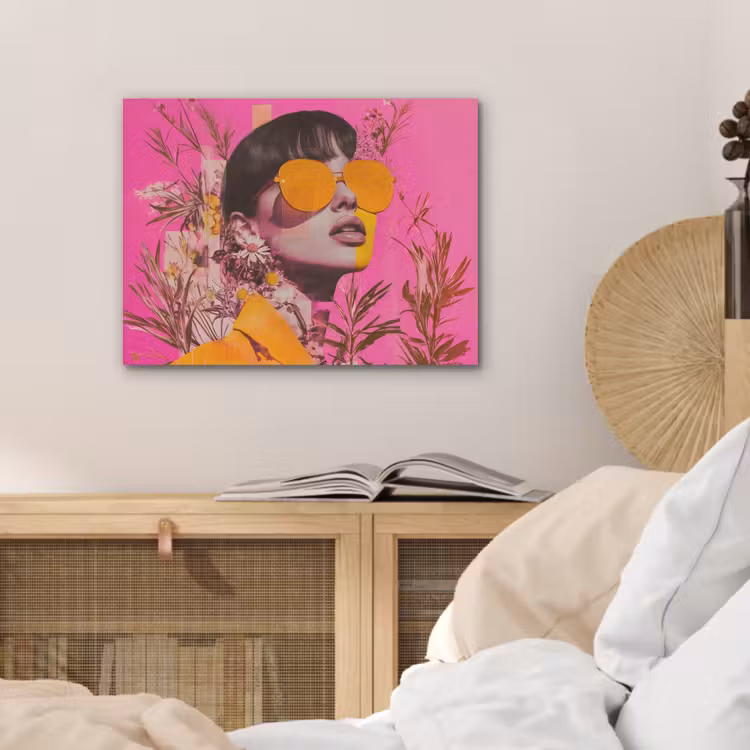 Zonnebril - Oranje - Vrouw - Planten PET vilt klein -sfeer3