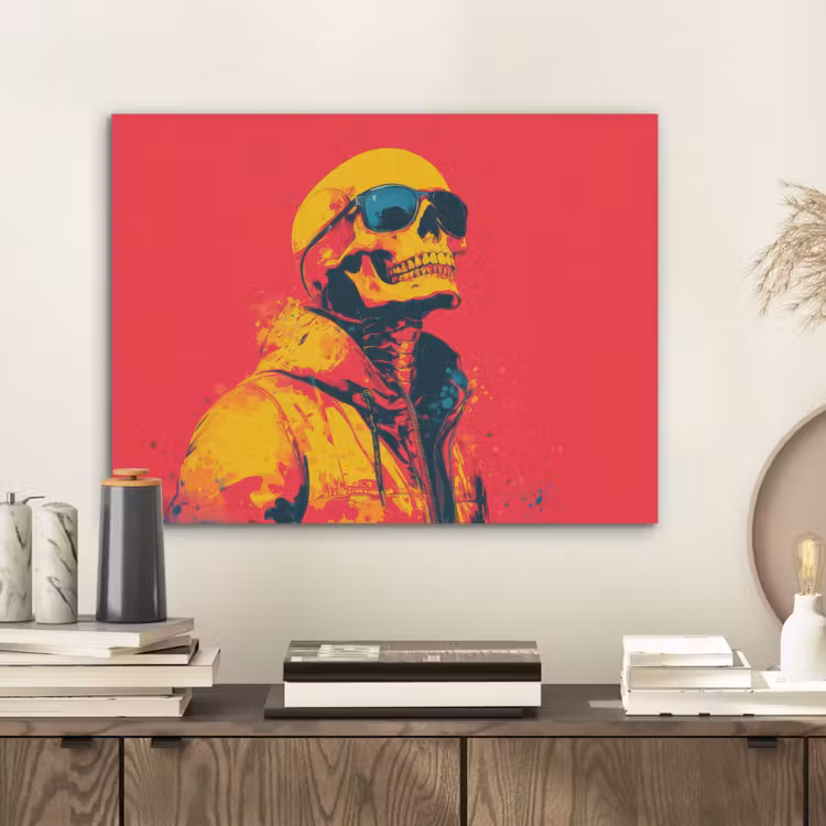 Zonnebril - Schedel - Jas - Rood PET vilt klein -sfeer1