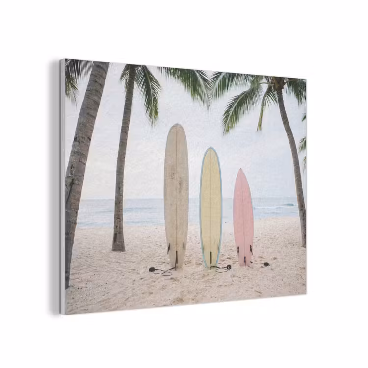 Surfboard - Palmbomen - Kleurrijk PET vilt klein -3d