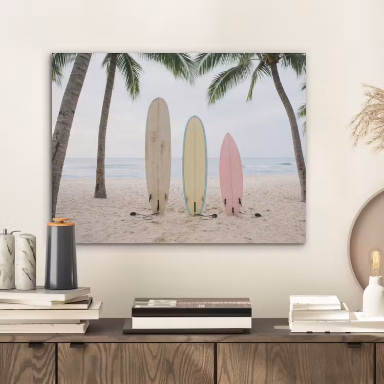 Surfboard - Palmbomen - Kleurrijk PET vilt klein -sfeer1