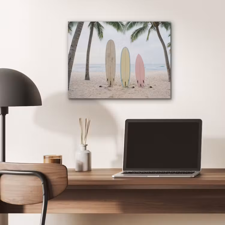 Surfboard - Palmbomen - Kleurrijk PET vilt klein -sfeer5