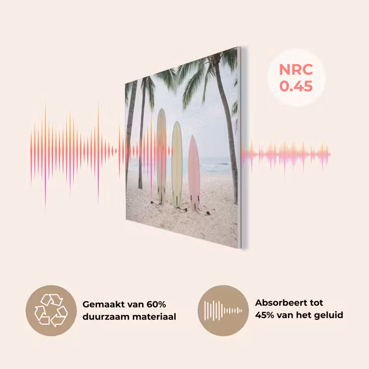 Surfboard - Palmbomen - Kleurrijk PET vilt klein -USP_NL
