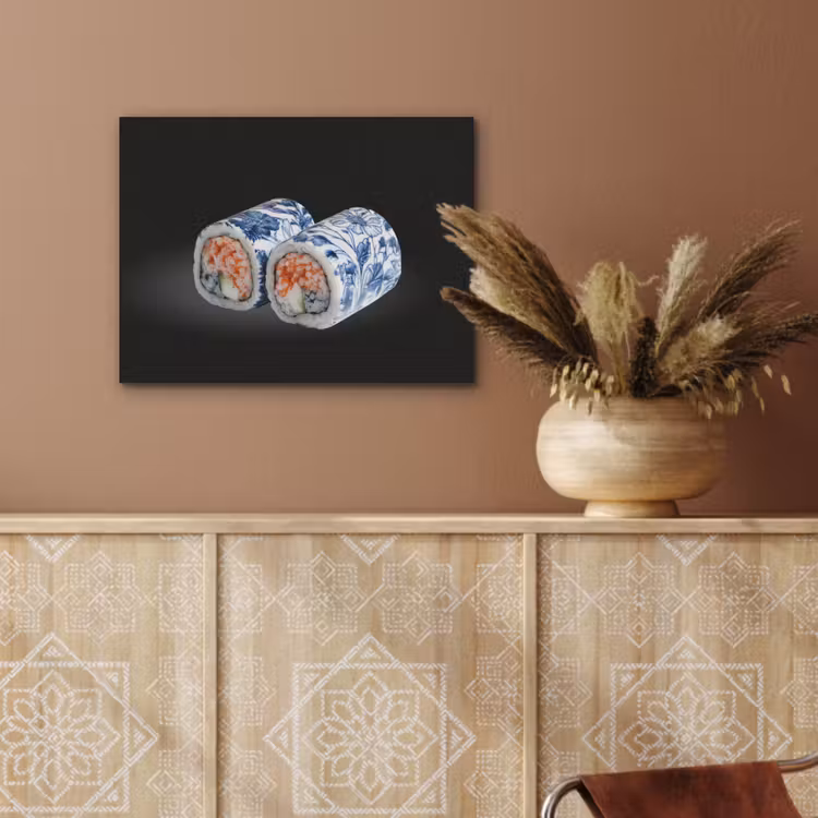 Sushi - Delfts blauw - Rijst - Vis - Elegant PET vilt klein -sfeer4