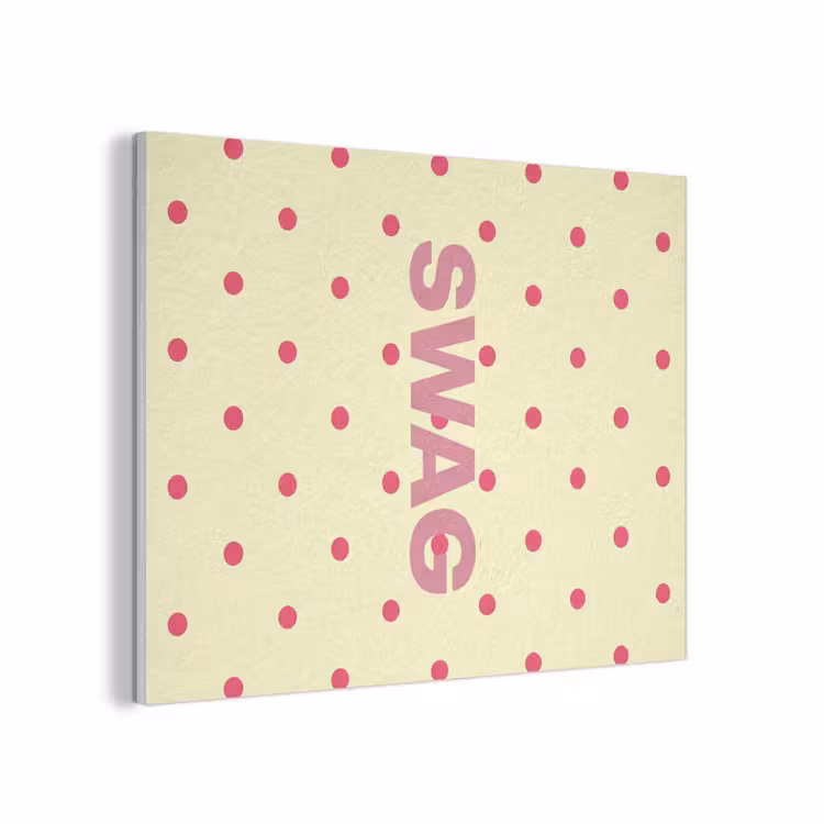 Swag - Roze - Stippen - Geel PET vilt klein -3d