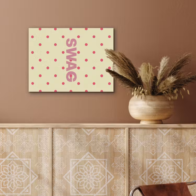 Swag - Roze - Stippen - Geel PET vilt klein -sfeer4