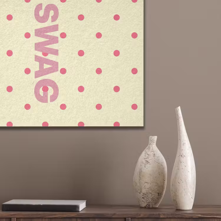 Swag - Roze - Stippen - Geel PET vilt klein -sfeer6_closeup
