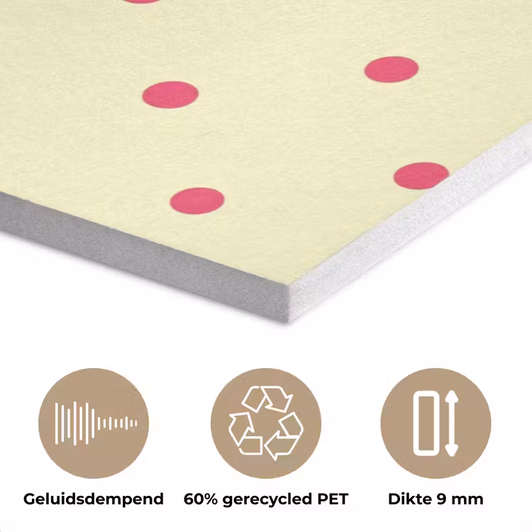 Swag - Roze - Stippen - Geel PET vilt klein -closeup_NL