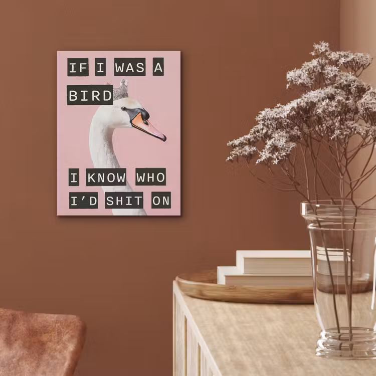 Zwaan - Vogel - Decoratie - Roze PET vilt klein -sfeer4