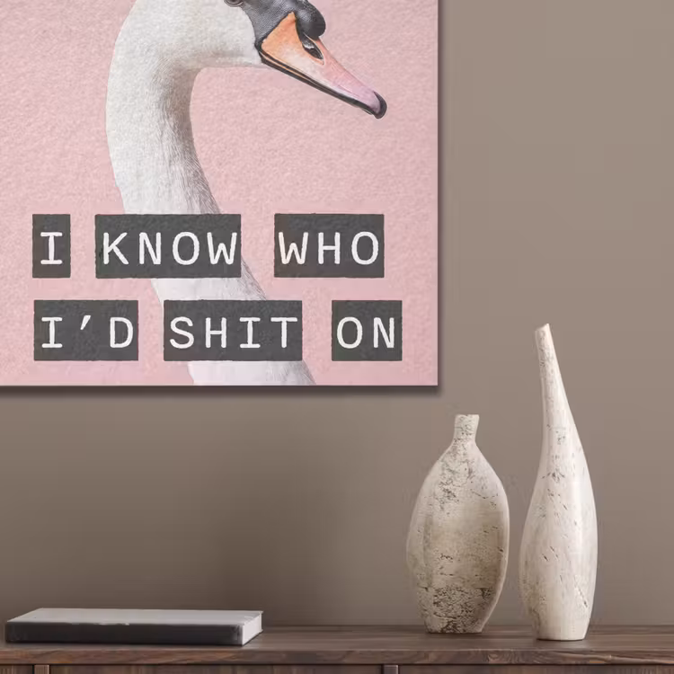 Zwaan - Vogel - Decoratie - Roze PET vilt klein -sfeer6_closeup