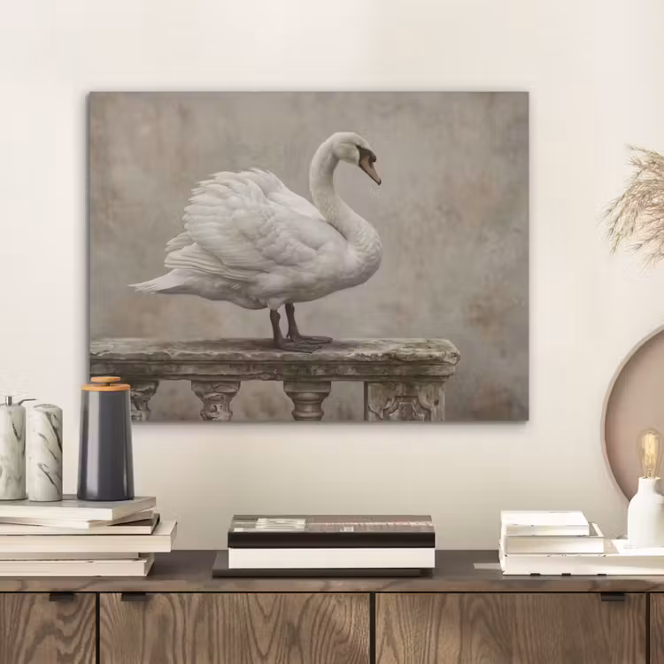 Zwaan - Elegant - Dieren - Wit PET vilt klein -sfeer1