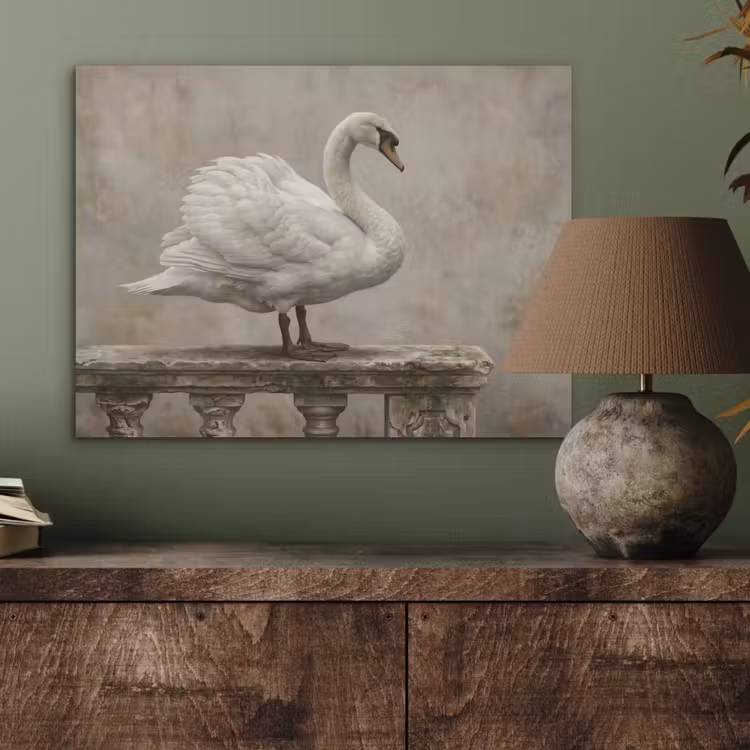 Zwaan - Elegant - Dieren - Wit PET vilt klein -sfeer2