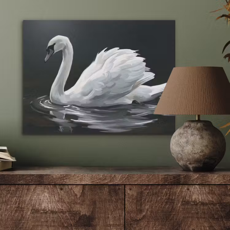 Zwaan - Water - Natuur - Realistisch - Wit PET vilt klein -sfeer2
