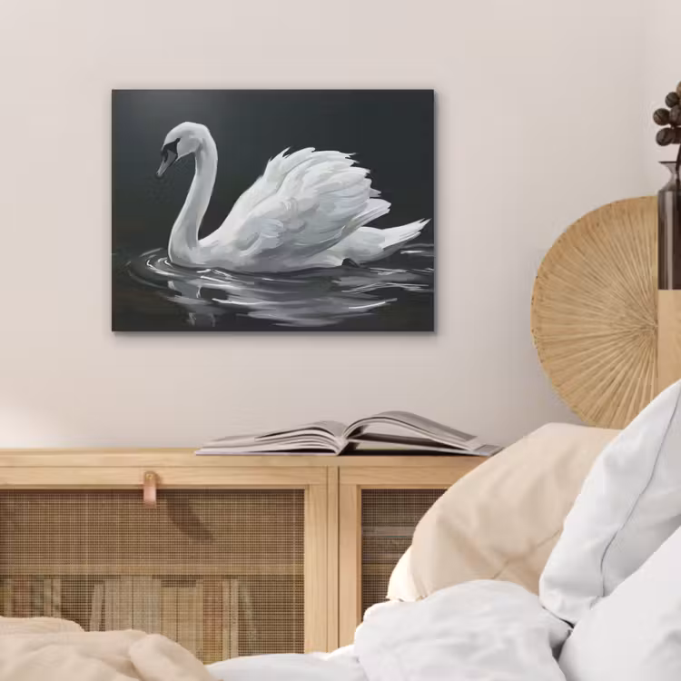 Zwaan - Water - Natuur - Realistisch - Wit PET vilt klein -sfeer3