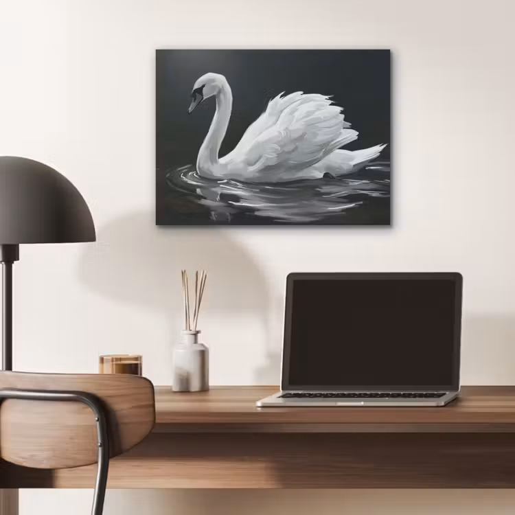 Zwaan - Water - Natuur - Realistisch - Wit PET vilt klein -sfeer5