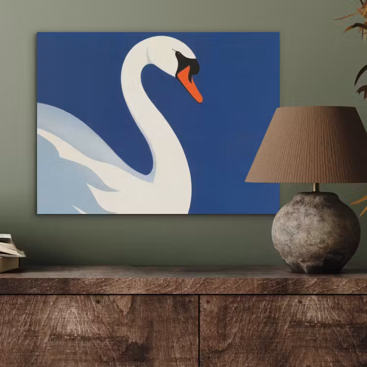 Zwaan - Wit - Snavel - Illustratie PET vilt klein -sfeer2