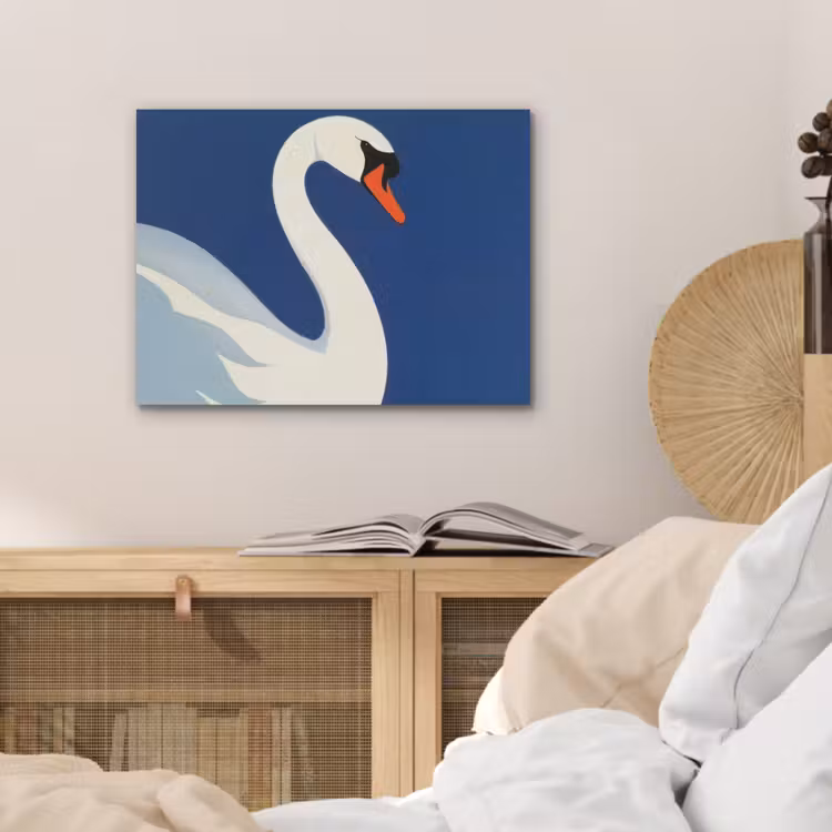 Zwaan - Wit - Snavel - Illustratie PET vilt klein -sfeer3