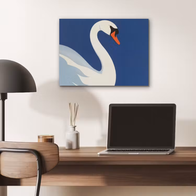 Zwaan - Wit - Snavel - Illustratie PET vilt klein -sfeer5