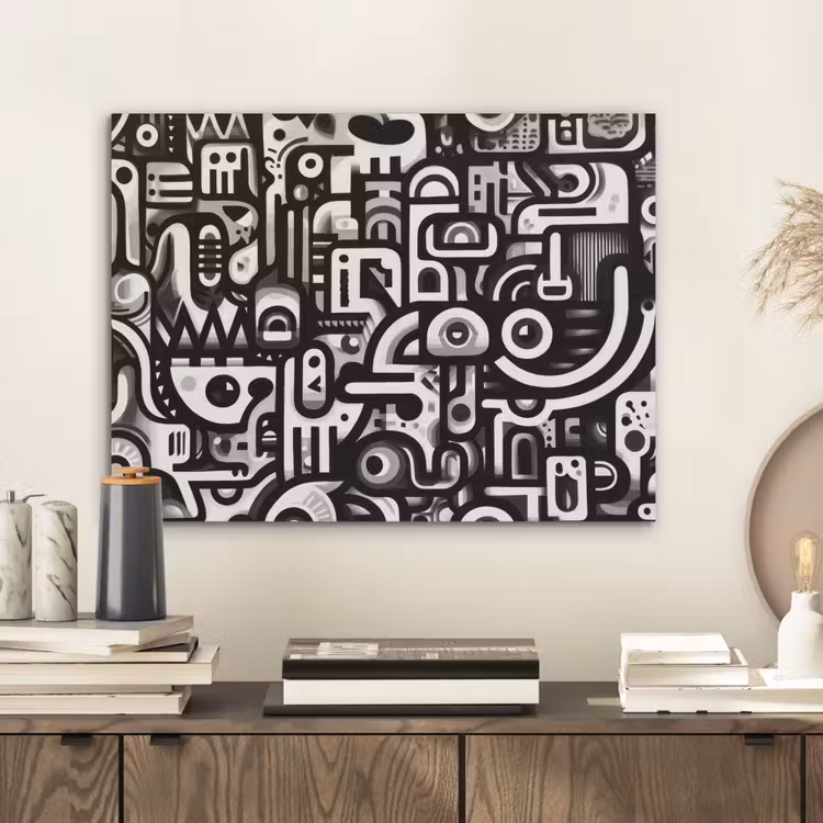 Symbolen - Abstract - Grafisch - Zwart PET vilt klein -sfeer1