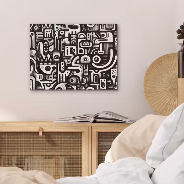 Symbolen - Abstract - Grafisch - Zwart PET vilt klein -sfeer3